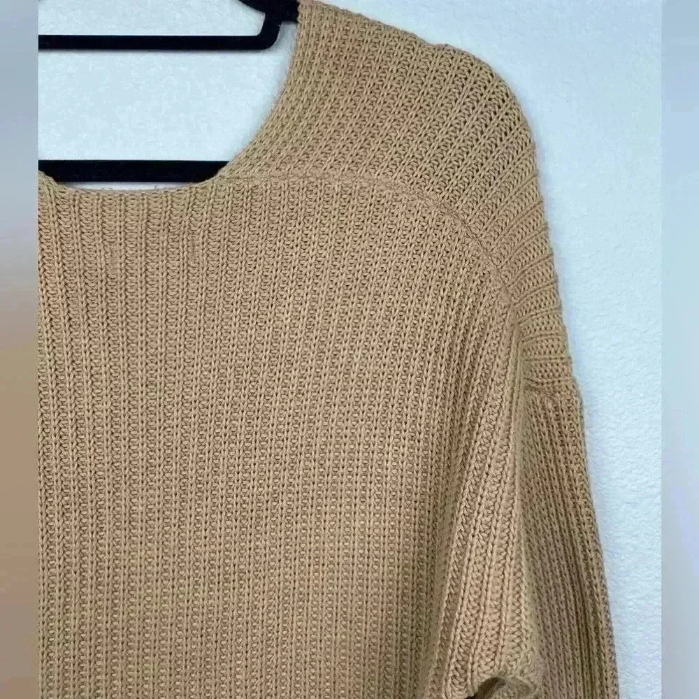 UGG Women's XS Camel Criss V-Neck Pullover Sweater Relaxed Cotton Casual Lounge - Picture 13 of 13